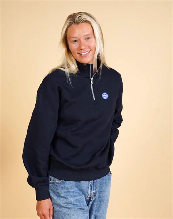 Elsk - Globe Womens Zip Up Sweatshirt - Dark Navy